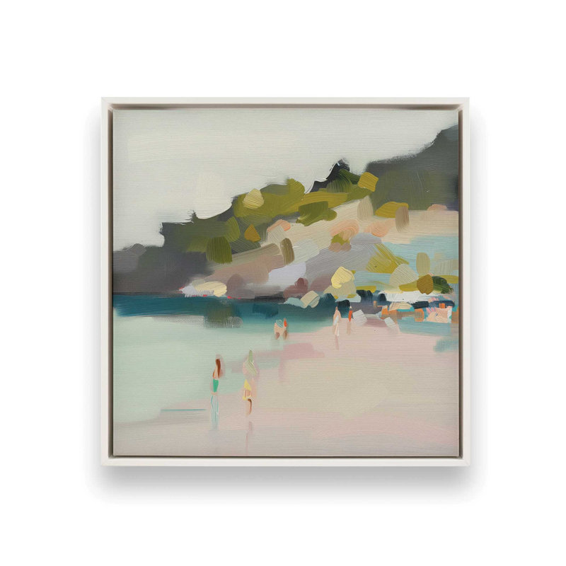 «Sandy Spectrum V2 (Square)», reproduction d'art encadrée sur toile par Azure Artisanal Studio, Cadre flottant blanc opaque