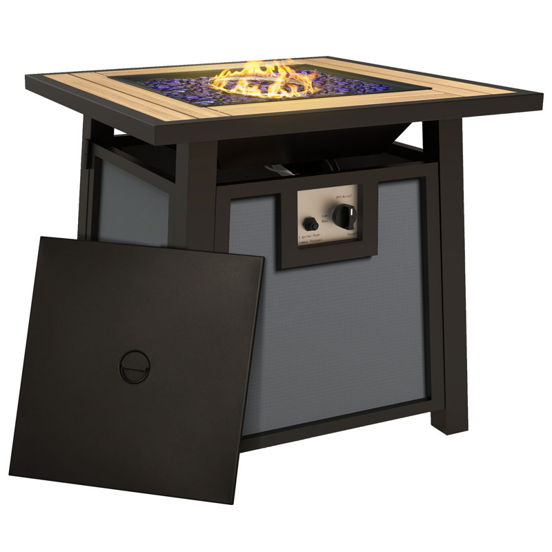 Collingswood Square Propane Smokeless Fire Pit Table with Hidden Fuel Tank