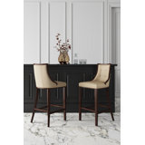 Verduzco Upholstered Counter Stool with Solid Wood Frame