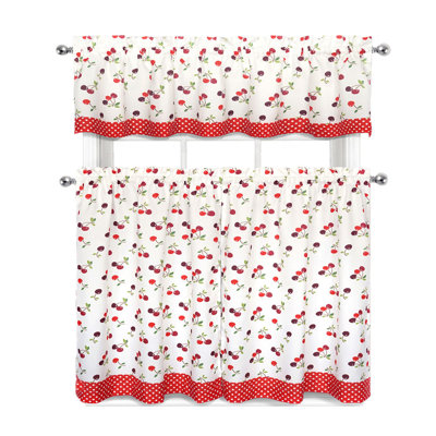 Floral Ruffled Kitchen Curtain