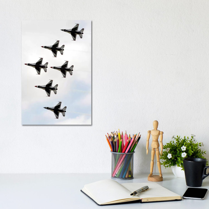 The Thunderbirds Form A 6-Ship Delta Formation - Wrapped Canvas Print, 20.32 cm H x 30.48 cm W