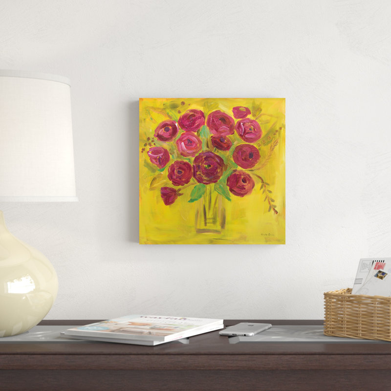 «Burst Of Poppies» par Farida Zaman - peinture sur toile tendue, H 12 po x l 12 po