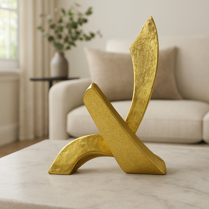 Anusan Abstract Figurines & Sculptures, Gold