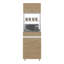 Garde-manger, 4 portes, 1 tiroir, 4 pieds, 4 tablettes, chêne naturel / blanc