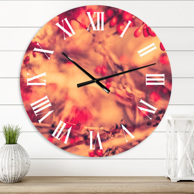 Vintage Autumn Leaf III - horloge murale maison de campagne