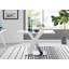 Ensemble de table de salle à manger Edzard en chrome et blanc brillant avec 4 chaises de salle à manger en similicuir de luxe-229437381