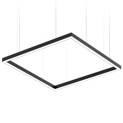 Barrina 5568-0-10v Series Led Linear Light 5ft X 5ft Square Set, 2nd-generation, Dimmable 220w 22000lm (dimmer Not Included), 5cct Seamless Connection, Linkable Office Shop Lighting, Black