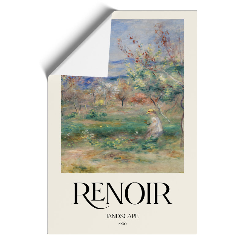 Girl in a Landscape Print by Pierre Auguste Renoir - Frameless Print, 42cm H x 30cm W x 0.1cm D