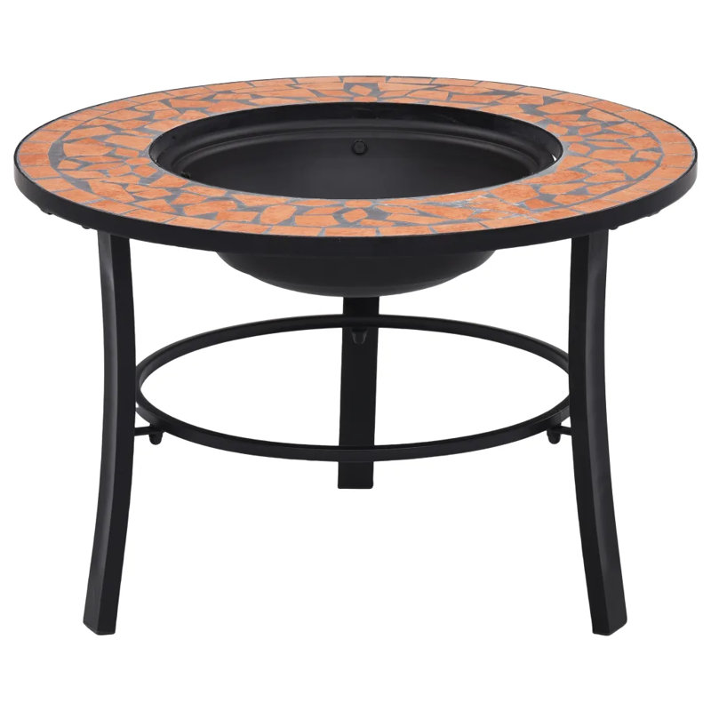 Eastchester Mosaic Fire Pit 68cm Ceramic, Terracotta/Black