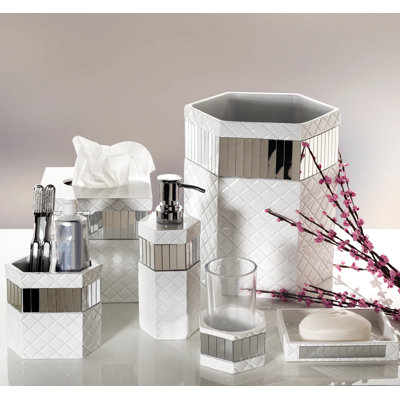 Ensemble d'accessoires de salle de bain matelassé 6 pièces