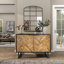 Armoire géométrique noire en bois à 1 tablette et 2 portes Adaleena