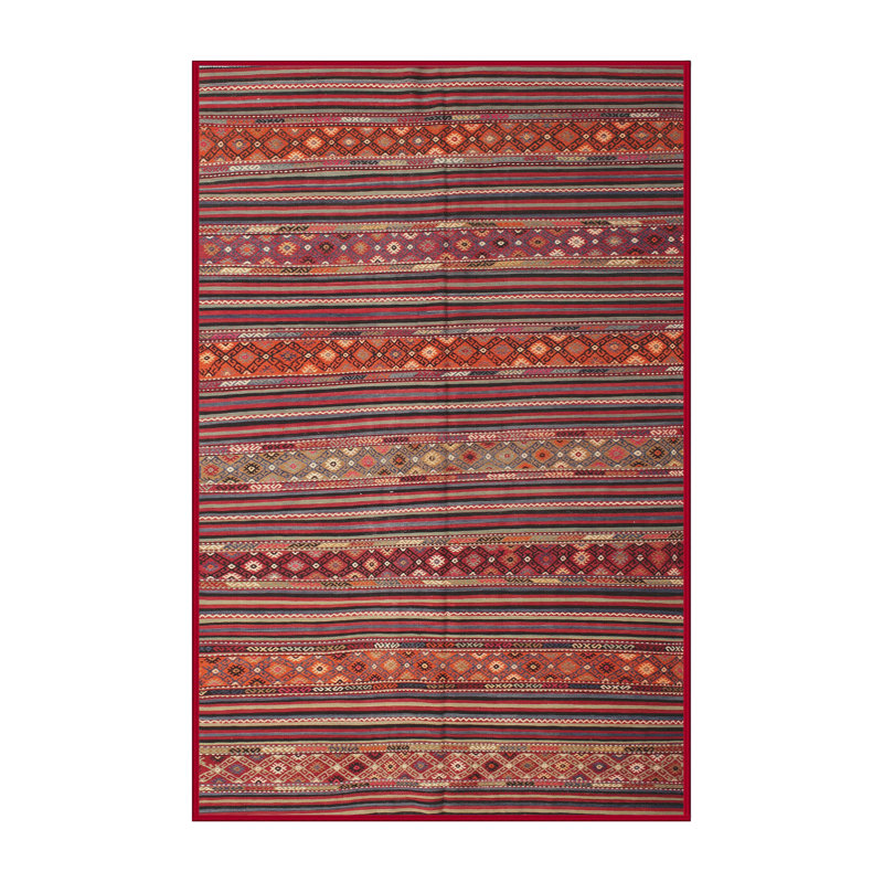 Tapis brun/orange/jaune contemporain, Rectangle 2 pi x 3 pi