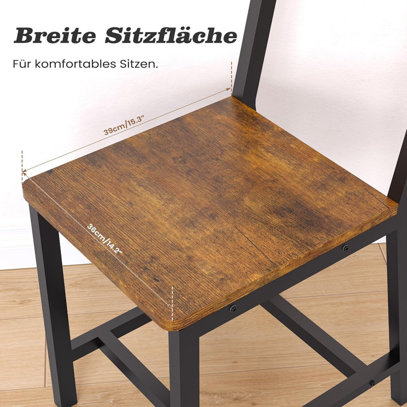 45cm H Metal Parsons Chair in Brown