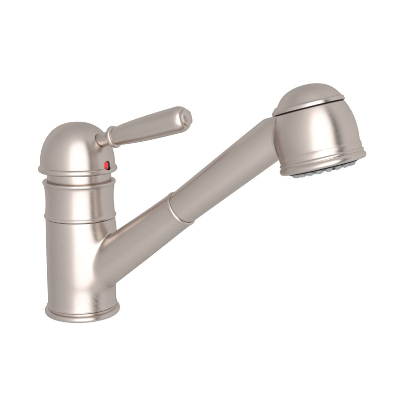 1983 Pull Out Single Handle Kitchen Faucet, Satin Nickel