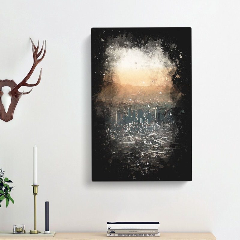 High over the Los Angeles Skyline - Wrapped Canvas, 91cm H x 60cm W x 3cm D