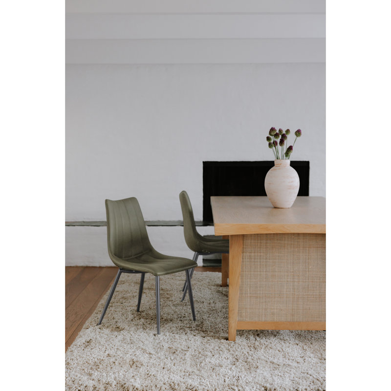 Chaise d'appoint rembourrée Finnigan, Similicuir vert pâle