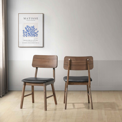 Luret Mid-Century Modern Wood Upholstered Dining Chair Walnut