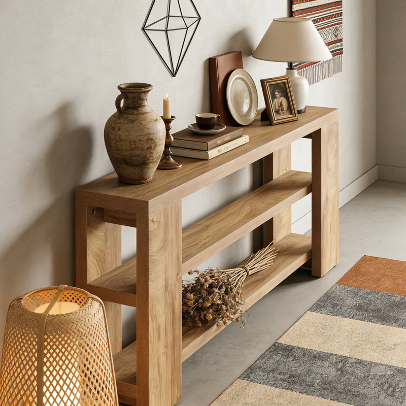 Table console en bois à 3 niveaux
