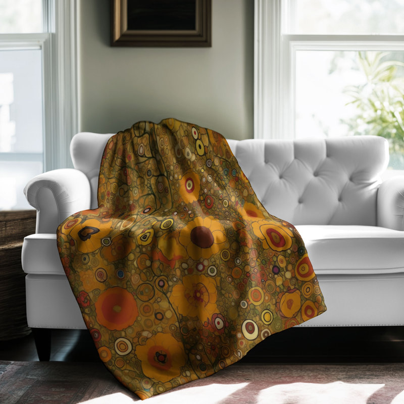  Couverture Vibrant Klimt Petals, L 60 po x L 80 po