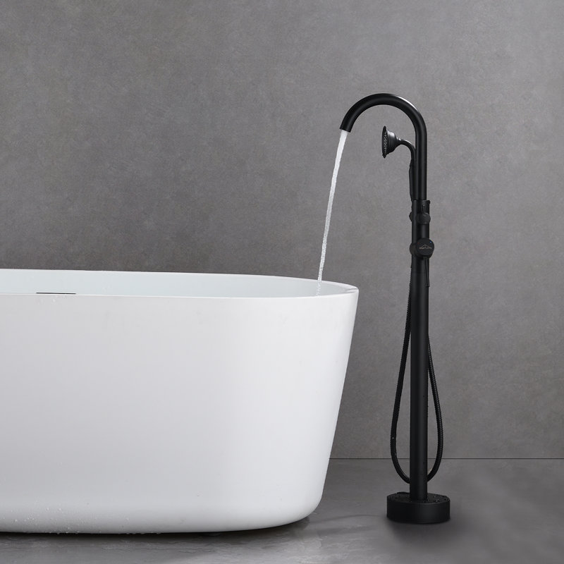 Floor Tub Filler with Diverter, Matte Black