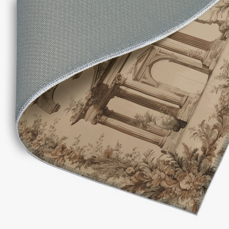 French Brown Indoor and Outdoor Area Rug, Rectangle 4' x 6'