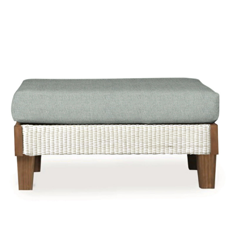 Catalina Outdoor Ottoman, Consider Indigo, Antique White
