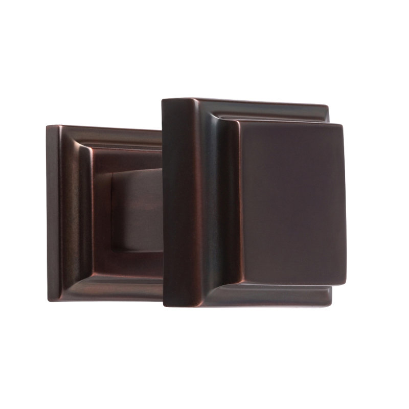 Alhambra Square Knob, 1.26" H x 1.25" W x 1.25" D, Brushed Brass