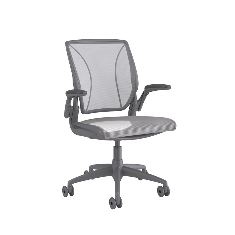Chaise de travail diffrient world, Gris, Rayures monofilament / platine, Milleraies / blanc