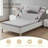 Electric Adjustable Lifting Bed Backrest, neutral gray foam, remote control for home care bedroom use