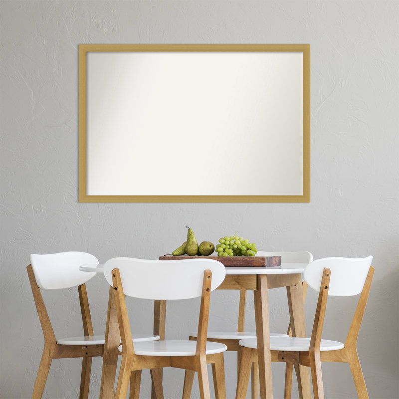 Grace Narrow Non-Beveled Wall Mirror, 26" H x 38" W, Brushed Gold