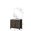 Meuble-lavabo simple en chêne brun avec comptoir en marbre, robinet et miroir, 36 po x 22 po L x P 22 po Meuble-lavabo, miroir