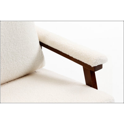 Mid Century Modern Accent Rocking Chair with Wood Frame, Upholstered for Living Room and Bedroom Comfort