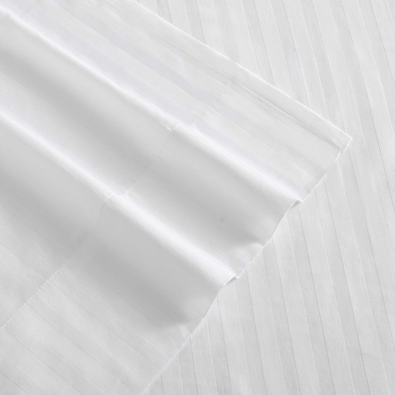 Dobby 100% Cotton Standard Sheet Set, Queen Sheet Set with 2 Pillowcases, White