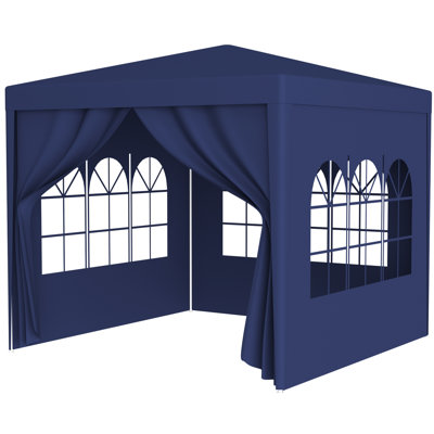 10'X10' Outdoor Gazebo Tent With Removable Sidewalls, Blue - Versatile For Use Party Water- Keeps You Dry In Rain