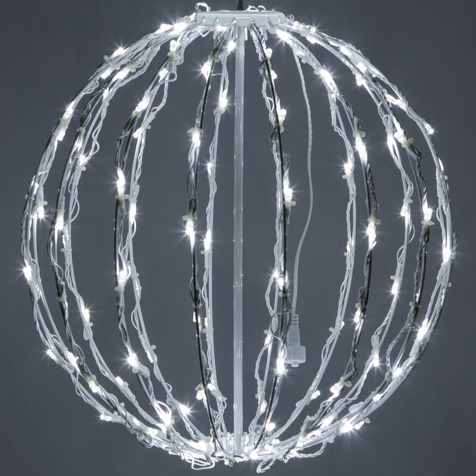 Fold-Flat LED Metal Sphere Light, 16" H x 16" W x 16" D, Cool White