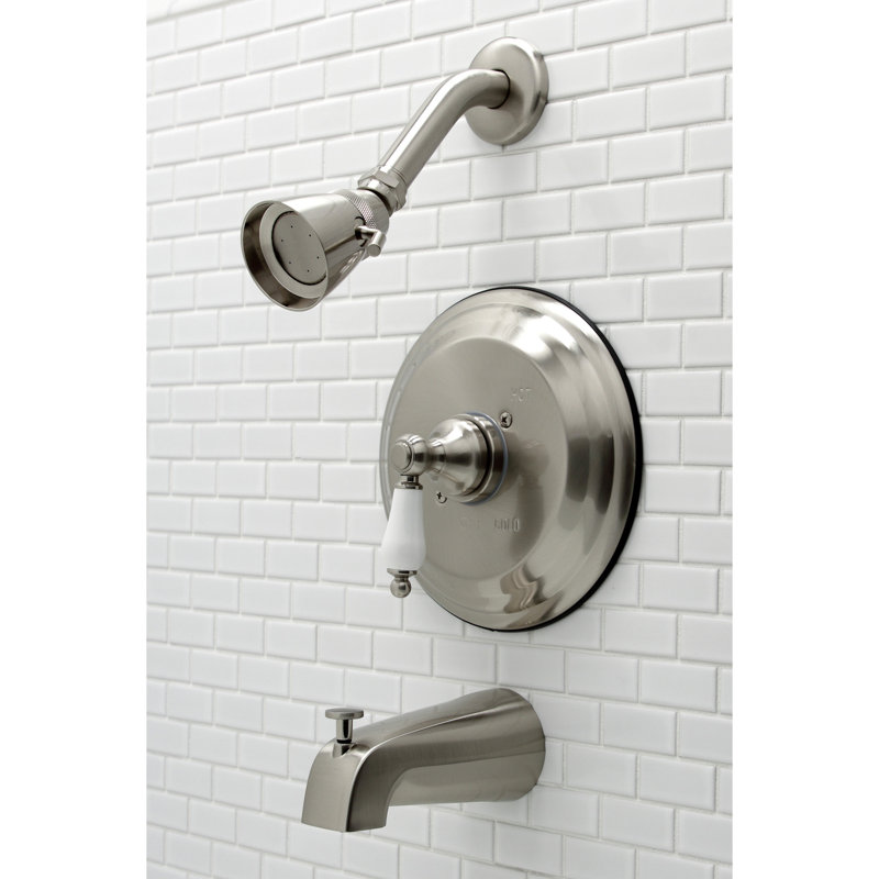 Robinet de baignoire et de douche avec valve brute Restoration, Nickel brossé