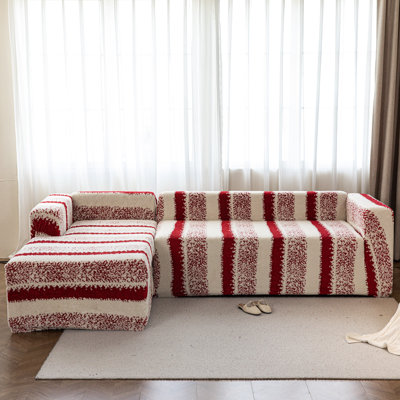 Housse pour canapé Winter Plush - Protecteur de meubles en velours épais, conception qui convient aux animaux de compagnie, convient aux canapés en L de 3 + 4 places