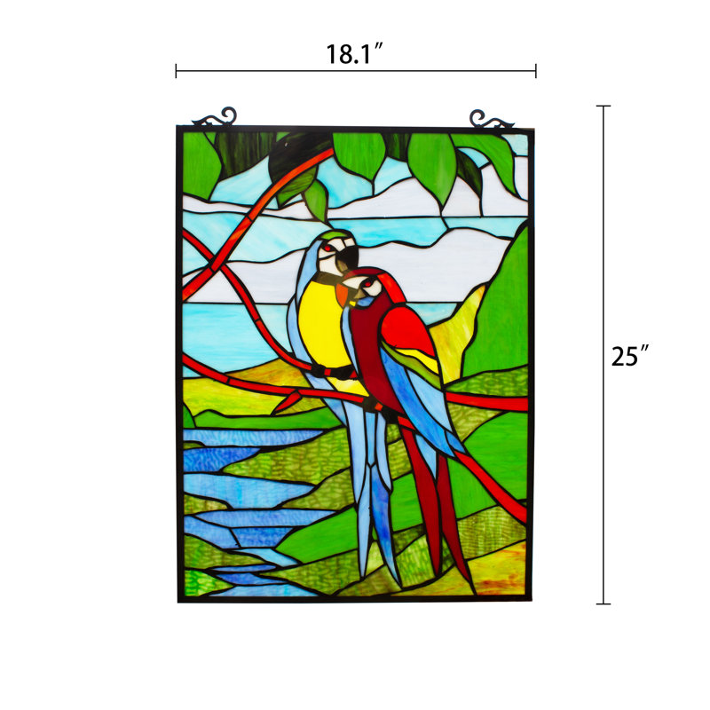 Panneau pour fenêtre ara love-oiseau