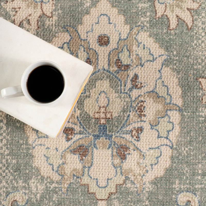  Orlina Floral & Paisley Transitional Area Rug, Rectangle 8'6" x 11'6"