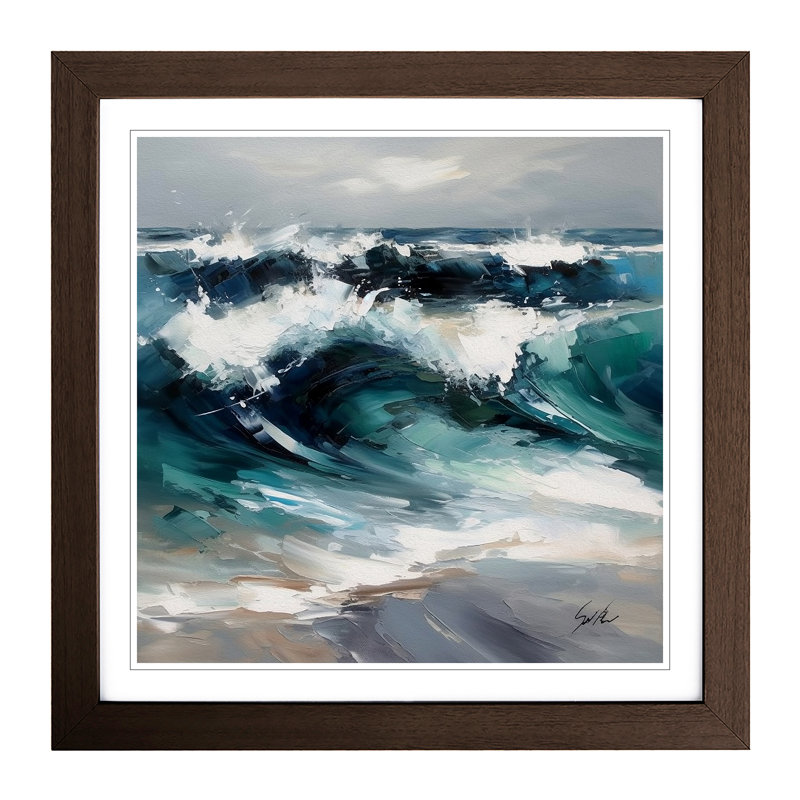 Ocean Modern Art - Framed Print, Walnut