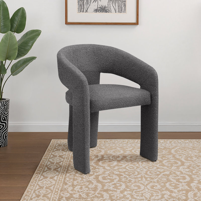Chaise d'appoint rembourrée Ozellar Boucle, Gris
