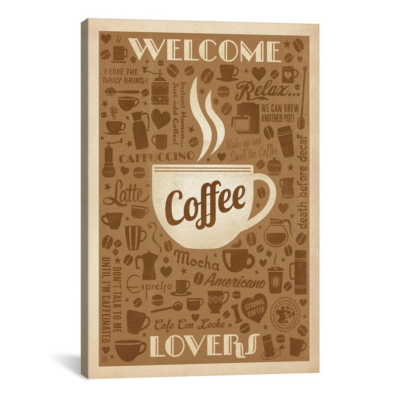 «COF Coffee Pattern», impression sur toile tendue, H 18 po x l 12 po x P 0,75 po