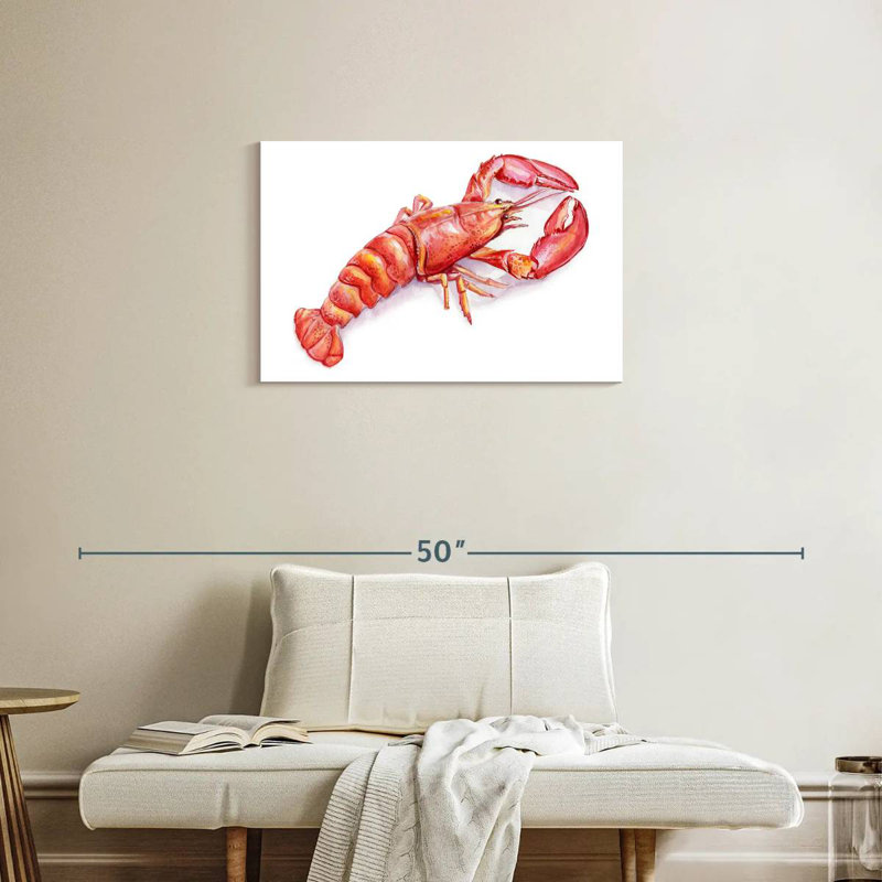 Homard vibrant, H 20 po x l 30 po