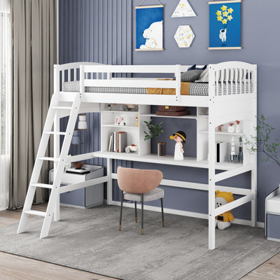 Lit simple avec tablettes Guagliardo par Harriet Bee