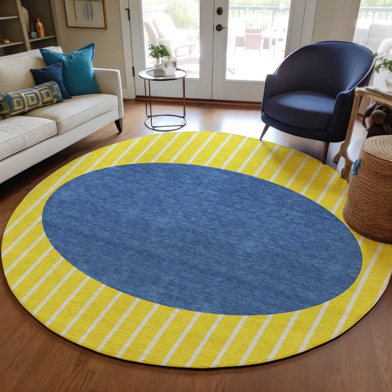 Tapis intérieur / extérieur jaune Ember , 8 pi x 8 pi