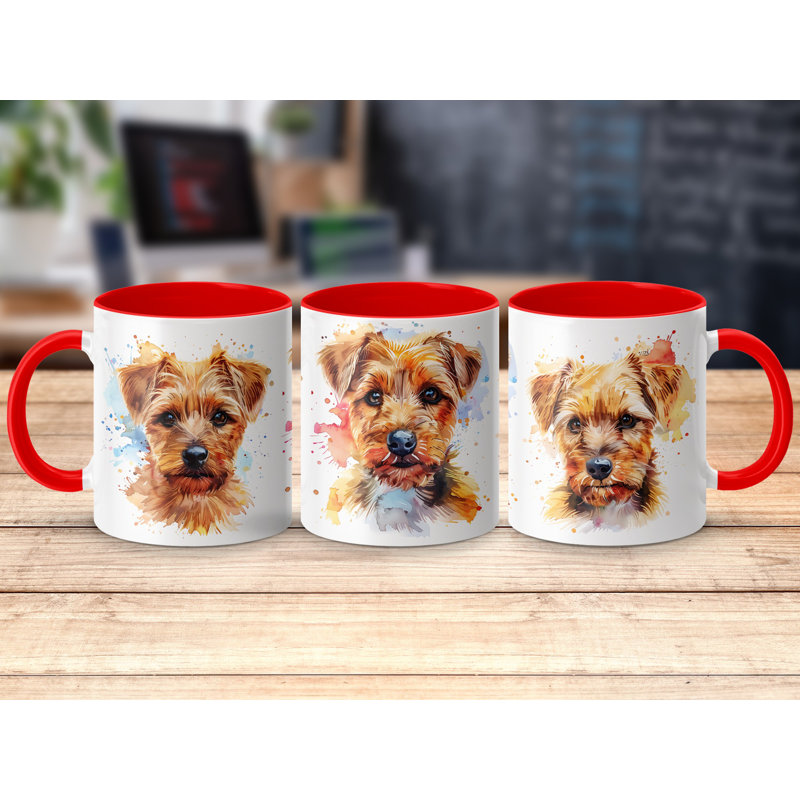 Ceramic Coffee Mug, Red, 3