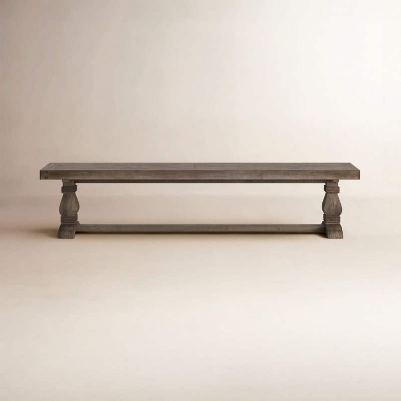 Kasey Wood Bench, Distressed Brown, 18" H x 83" W x 16"D