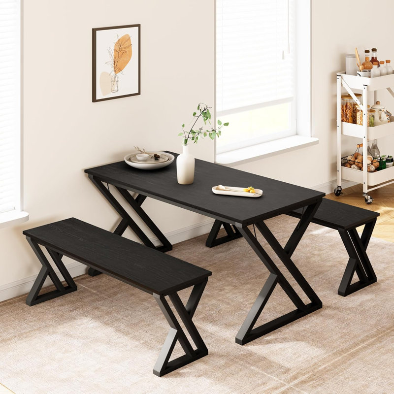 Ensemble de salle à manger 4 pièces avec banc, table moderne et chaises pour la salle à manger de cuisine