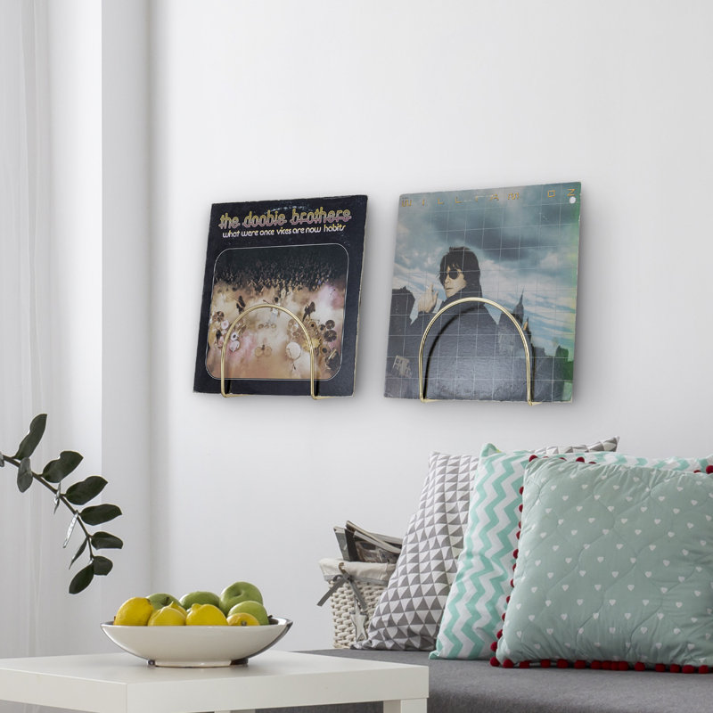 Rangement mural pour disques vinyle, Doré