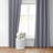 Walker Ticking Stripe Indigo Cotton Grommet Top Drapery Panel Set of 2-126596698-109899183